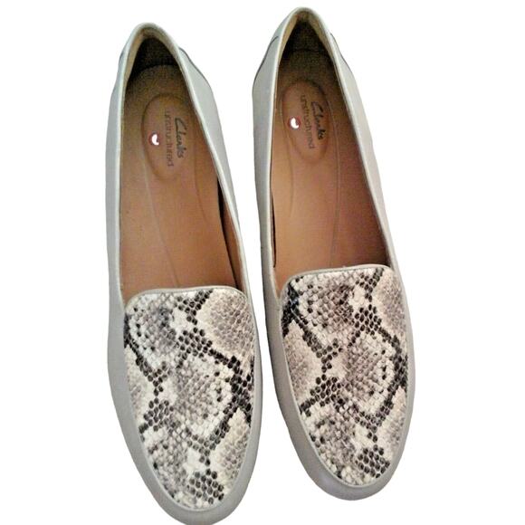Clarks NWOB Un Blush Ease Stone Combi Leather Upper Loafer Flats Sz 7.5w Classic - Picture 2 of 8